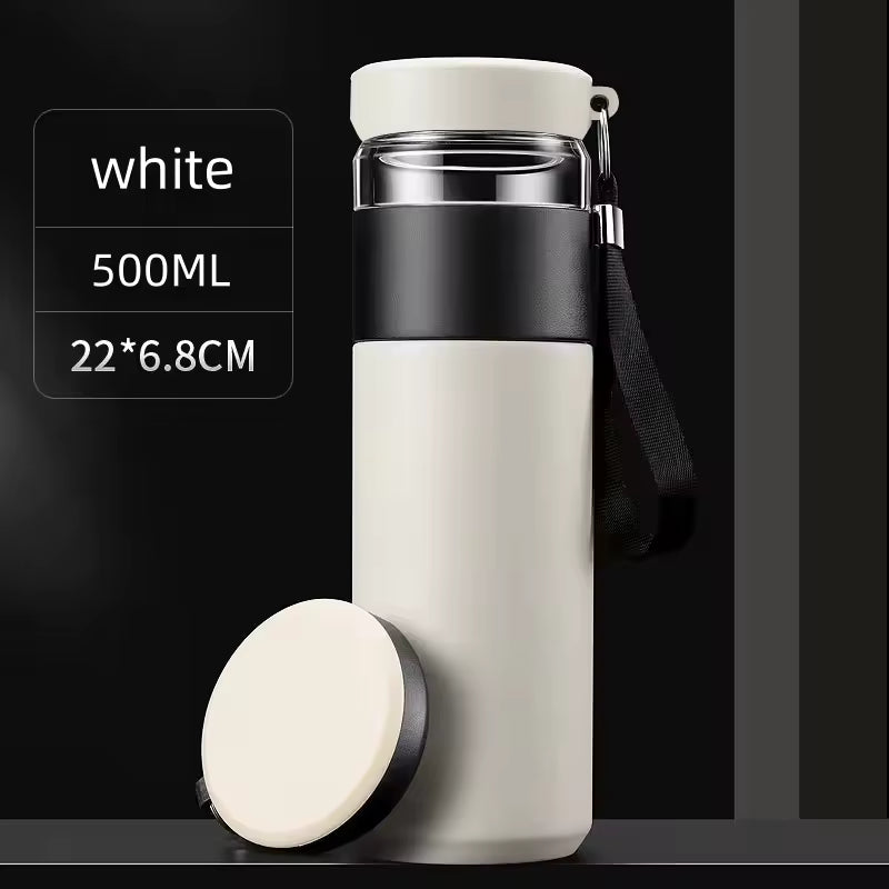 500ml Tea Infuser Vacuum Flask Stainless Steel Insulated Cup with Independent Tea Storage