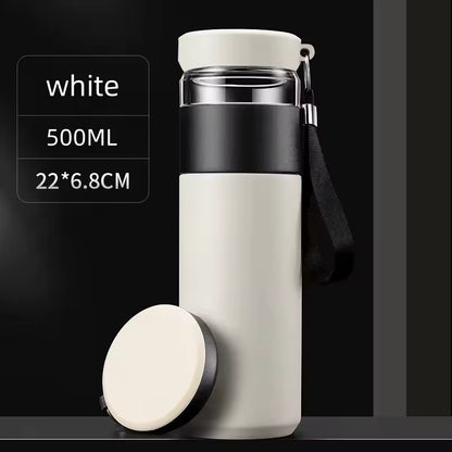500ml Tea Infuser Vacuum Flask Stainless Steel Insulated Cup with Independent Tea Storage