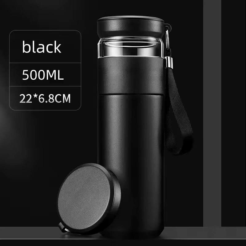 500ml Tea Infuser Vacuum Flask Stainless Steel Insulated Cup with Independent Tea Storage