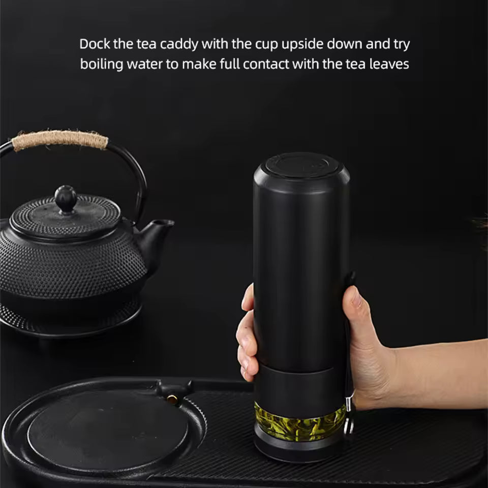 500ml Tea Infuser Vacuum Flask Stainless Steel Insulated Cup with Independent Tea Storage