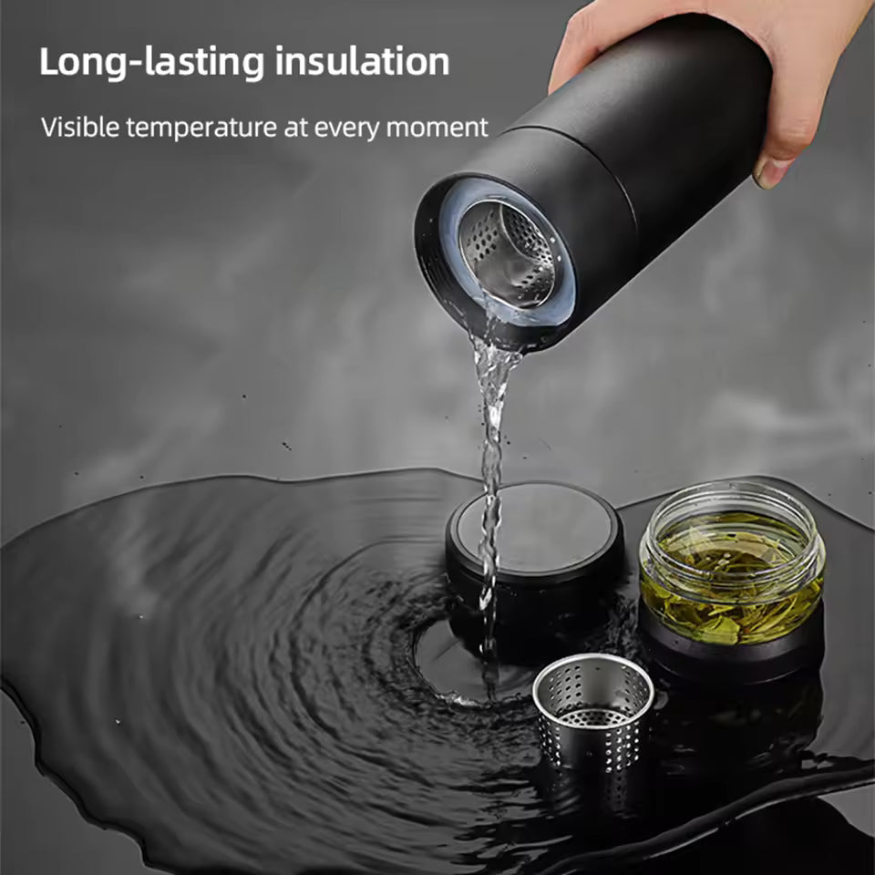 500ml Tea Infuser Vacuum Flask Stainless Steel Insulated Cup with Independent Tea Storage