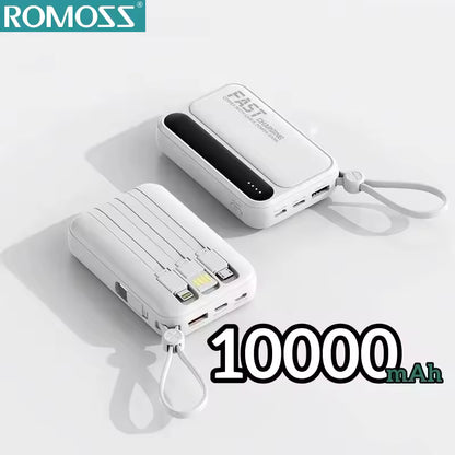 Slim Portable Power Bank (Built-In Cables)